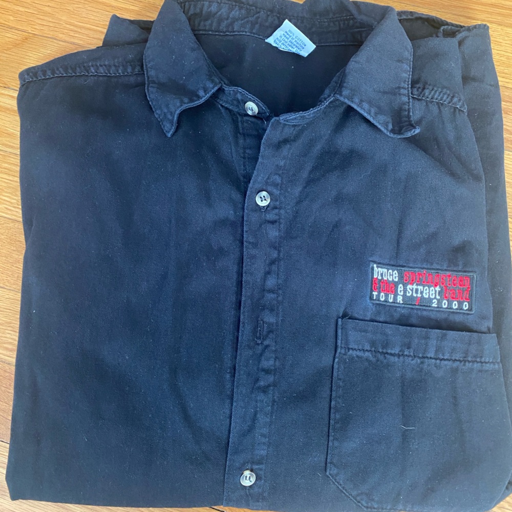 Vintage Bruce Springsteen Tour 2000 BLACK DENIM shirt XL. make offer BLACK !!!!